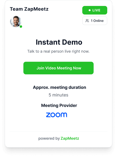 ZapMeetz Widget Example